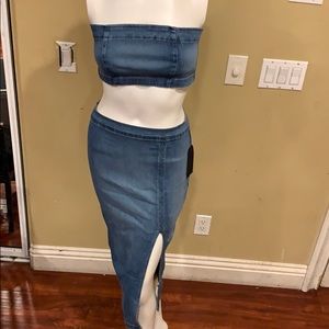 Denim Skirt Set